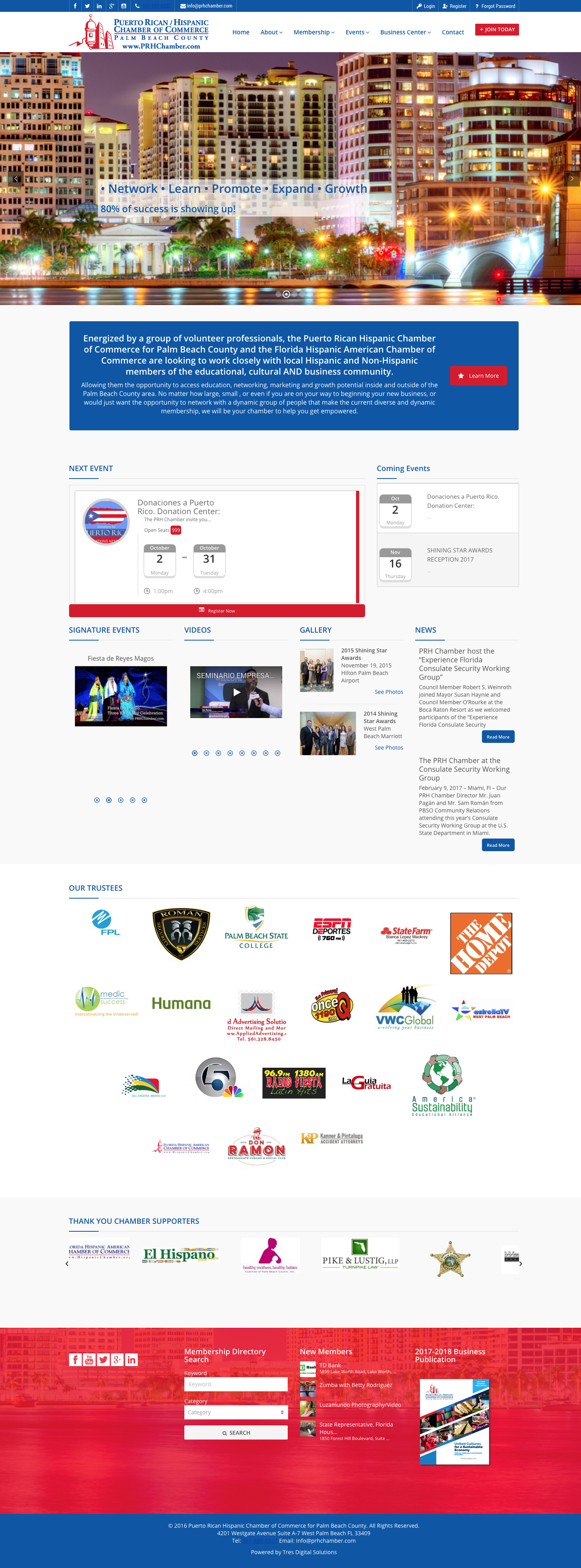 Puerto Rican Hispanic Chamber of Commerce of Palm Beach County Website Design